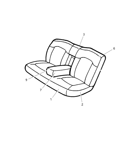 2004 Chrysler Concorde Rear Seat Back Cover Diagram for ZA741DVAA