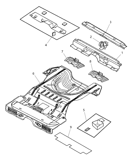 2003 Chrysler Sebring Pan-Floor Diagram for 4646557AD