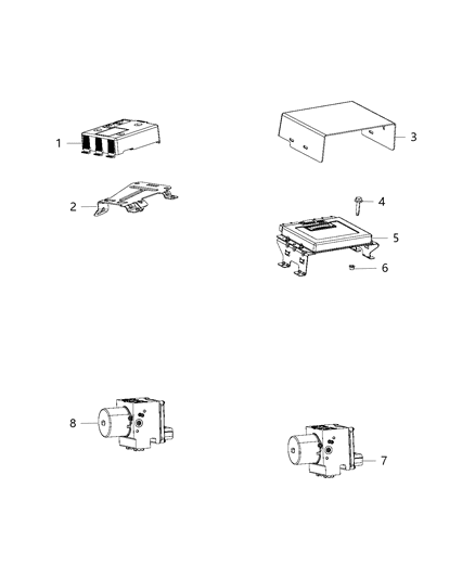 2015 Ram 3500 Bracket-Module Diagram for 68160146AA