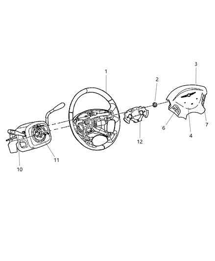 2001 Dodge Grand Caravan Wheel-Steering Diagram for RG661QLAA