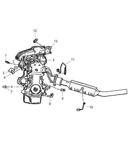 2001 Dodge Neon Oxygen Sensor Replacement Diagram for 5033081AA