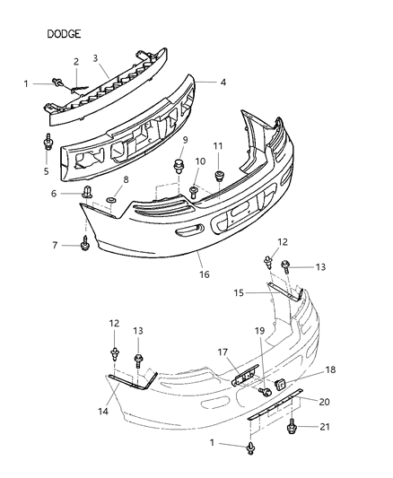 2001 Dodge Stratus Plate-FASCIA Diagram for MR432902