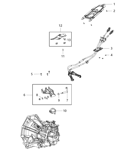 2017 Jeep Renegade Gear Shift Cable And Bracket Diagram 1