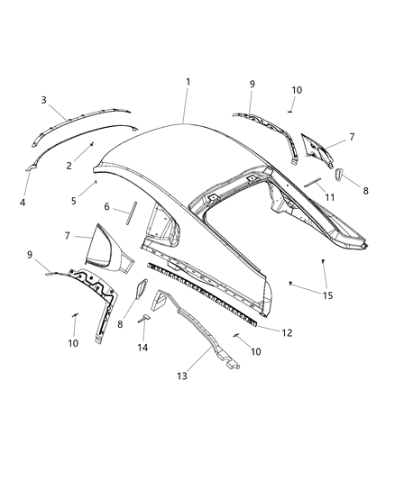 2017 Dodge Viper Roof-Roof Diagram for 68256852AC