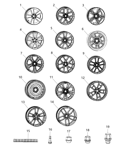 2020 Dodge Charger Wheel-Aluminum Diagram for 6CT34NTSAC