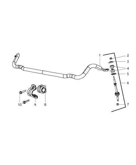 2009 Dodge Dakota Front Stabilizer Bar Diagram