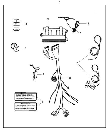 2005 Chrysler Pacifica Module Kit Remote Start Diagram for 82208859