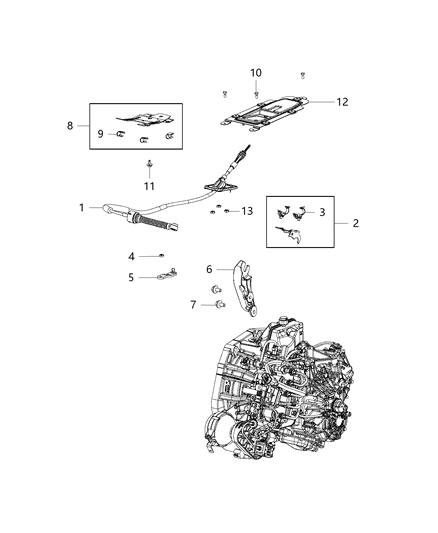 2017 Jeep Renegade Gear Shift Cable And Bracket Diagram 2