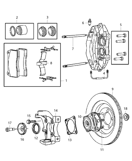2014 Dodge Viper Brake Rotor Diagram for 68225244AA
