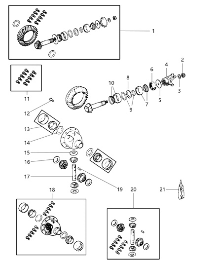 1997 Jeep Grand Cherokee Differential - Front, Internal Parts Diagram