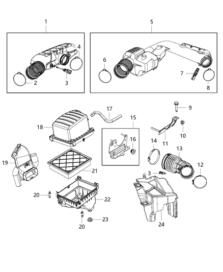 2015 Jeep Grand Cherokee Fuel Clean Air Duct Diagram for 5038465AD