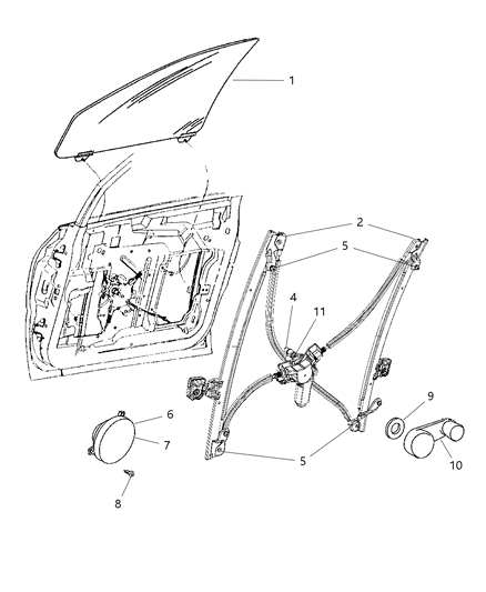 2005 Dodge Grand Caravan Power Window Motor Diagram for 4894526AA