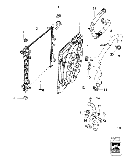 2021 Jeep Grand Cherokee Hose-Radiator Outlet Diagram for 68502662AA