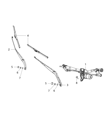 2017 Jeep Renegade Wiper System, Front Diagram