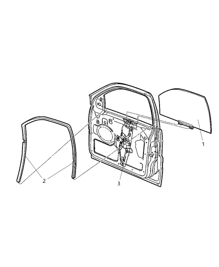 2006 Jeep Grand Cherokee Door, Front Glass & Regulators Diagram