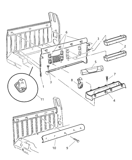 2001 Dodge Ram 2500 Regular Cab Rear Storage Diagram 1