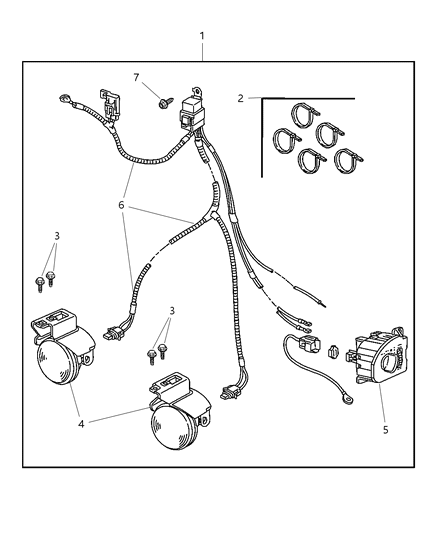 2000 Dodge Durango Fog Lamp Diagram for 55077267AC