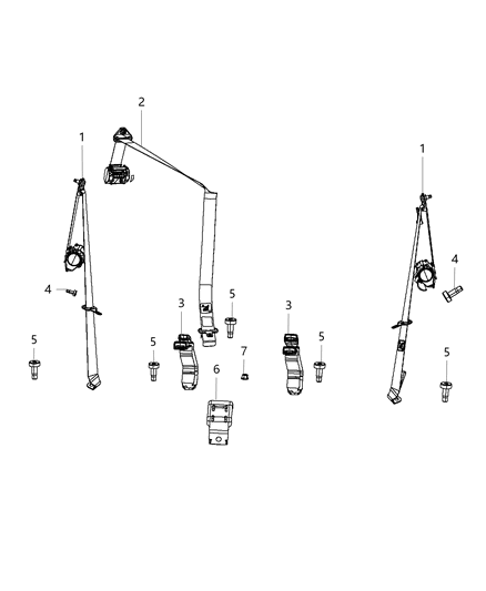 2017 Jeep Patriot Seat Belt Rear Diagram