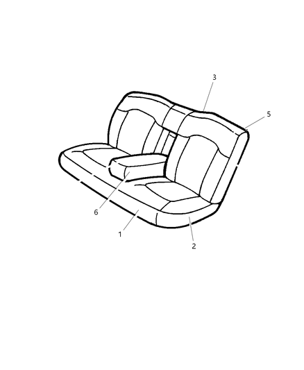 2003 Chrysler Concorde Rear Seat Cushion Diagram for YE161T5AA