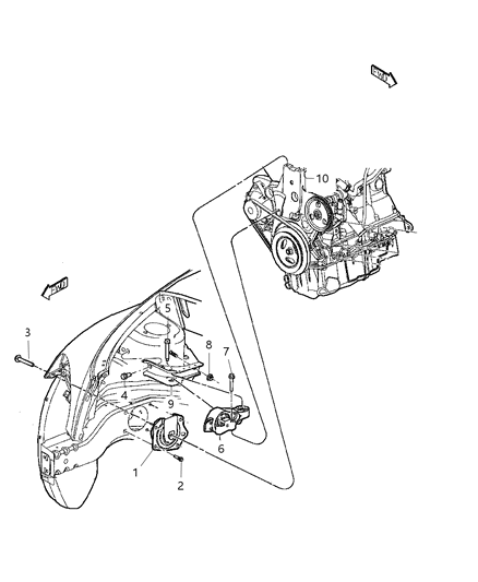 2009 Chrysler PT Cruiser Engine Mounting Diagram 6