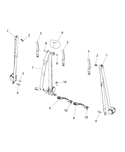 2015 Ram 4500 Seat Belts - Rear Diagram