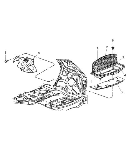 2008 Chrysler Pacifica Cargo Organizer Diagram