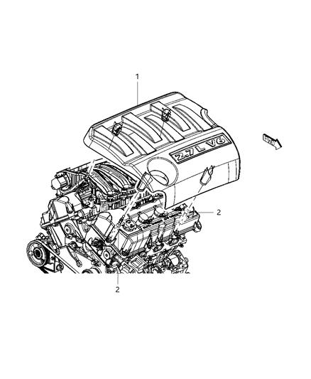 2010 Dodge Journey Engine Cover & Related Parts Diagram 4