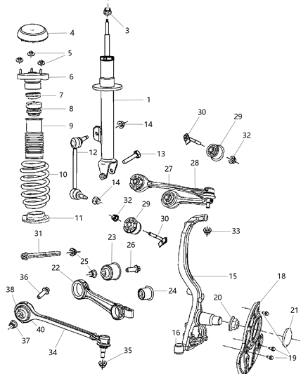 2005 Chrysler 300 Suspension Control Arm Diagram for 4782561AB