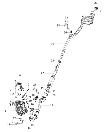 2020 Jeep Compass Bracket-Exhaust Diagram for 68382515AA