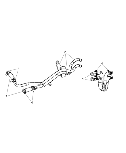 2010 Chrysler PT Cruiser Hose-Heater Core To Tube Diagram for 5058854AD