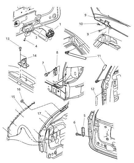 2001 Chrysler Voyager STOP/BUMPER-Rubber Diagram for 4860872AF