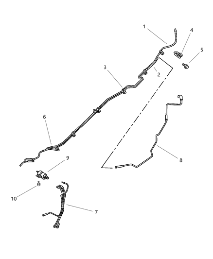 2000 Jeep Grand Cherokee Fuel Lines, Rear Diagram 2