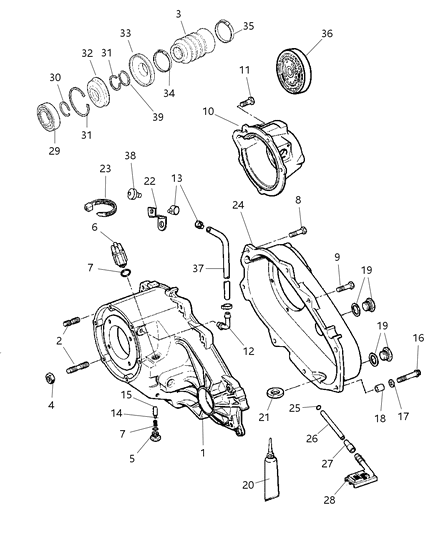 2006 Jeep Wrangler Case & Related Parts Diagram 1