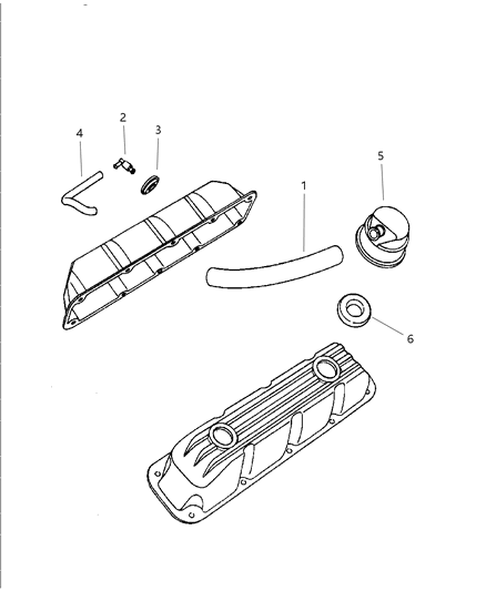 2002 Dodge Ram Wagon Hose-CRANKCASE Vent Diagram for 53032686AB