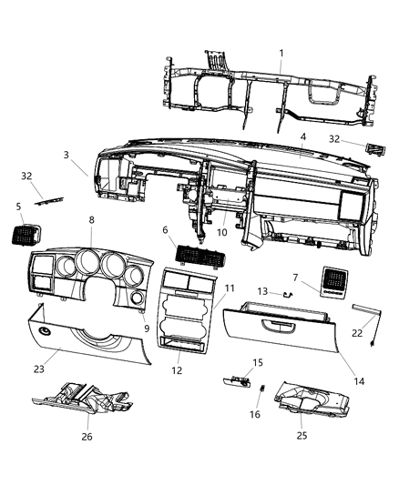 2007 Dodge Magnum Passenger Air Bag Diagram for 52030027AA