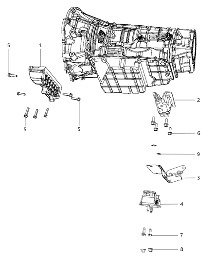 2009 Chrysler Aspen INSULATOR-Transmission Support Diagram for 52013509AA