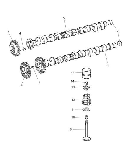 2005 Dodge Sprinter 3500 Camshaft & Valves Diagram