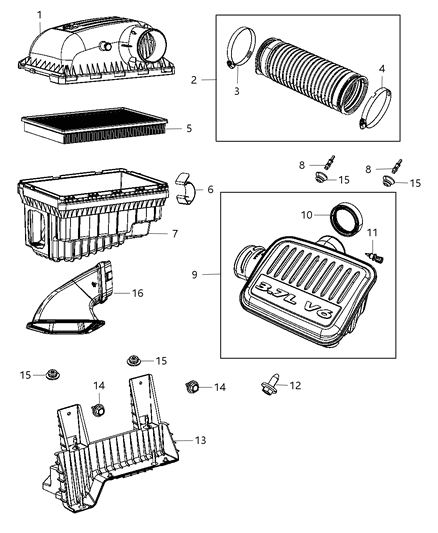 2012 Ram 1500 Air Cleaner Diagram 1