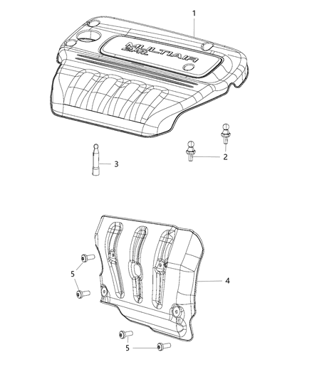 2016 Jeep Cherokee Engine Cover & Related Parts Diagram 5