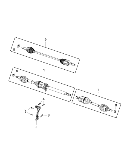 2018 Chrysler Pacifica Axle Half Shaft Diagram for 68394552AA