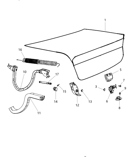 2014 Dodge Charger STOP/BUMPER-TAILGATE Diagram for 68065996AC