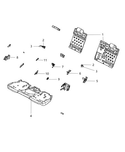 2012 Dodge Charger Rear Seat - Split Seat Diagram 1