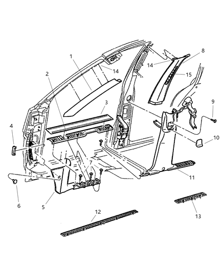 2000 Jeep Grand Cherokee Molding-Windshield GARNISH Diagram for 5FA53VK9AD