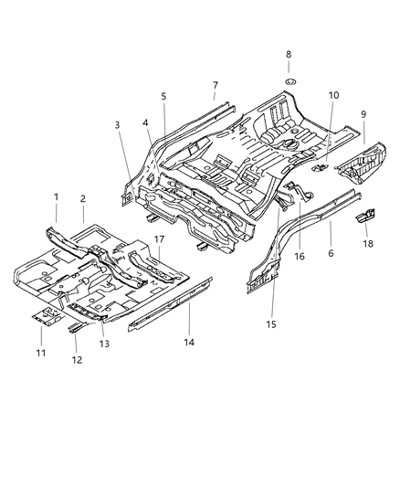 1998 Chrysler Sebring Coupe Floor Pan Diagram
