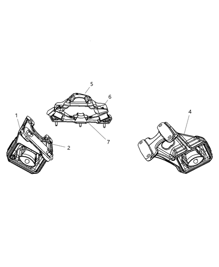 2007 Dodge Ram 3500 Bracket-Engine Mount Diagram for 52121507AB