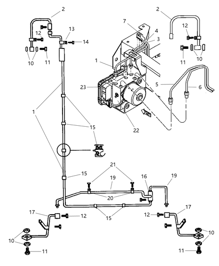 2001 Dodge Viper Lines & Hoses, Brake Diagram