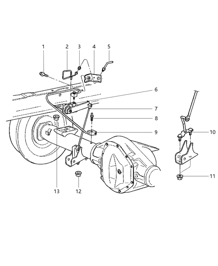 2001 Dodge Ram 2500 Quad & Club Cab Rear Height Sensing System Diagram