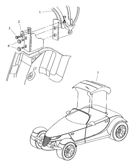 2001 Chrysler Prowler Roof - Folding Top Diagram