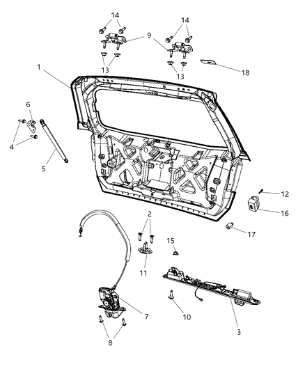 2011 Dodge Journey Liftgate Diagram