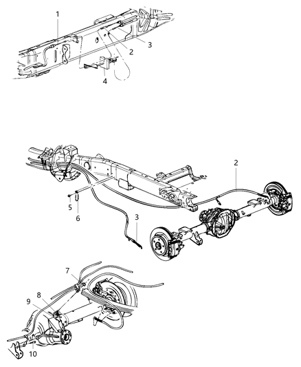 2020 Ram 3500 Park Brake Lever & Cables Diagram 2